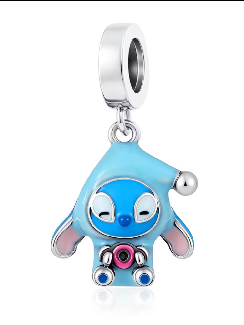 Kids Blue Enamel Character Dangle Charm - Cute Camera Design